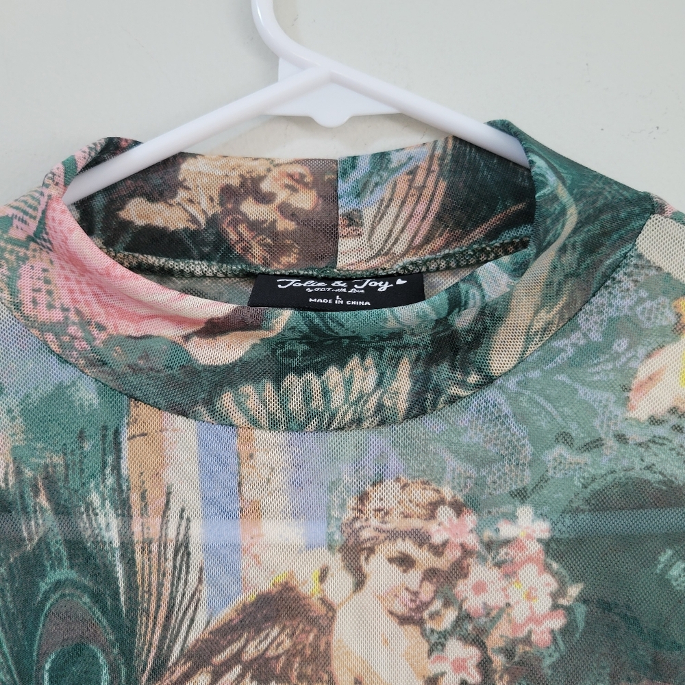 Jolie And Joy Sheer Mesh Bodysuit Women's Size L Artsy Fairy Novelty Eclectic - Picture 9 of 12